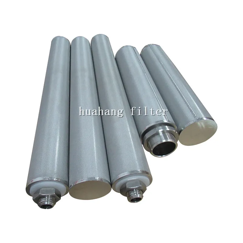 10/20/30/40 Inch Stainless Steel Sintered Filter Plain/Pleated Mesh Cartridge Filter with DOE/222/226 Adaptor