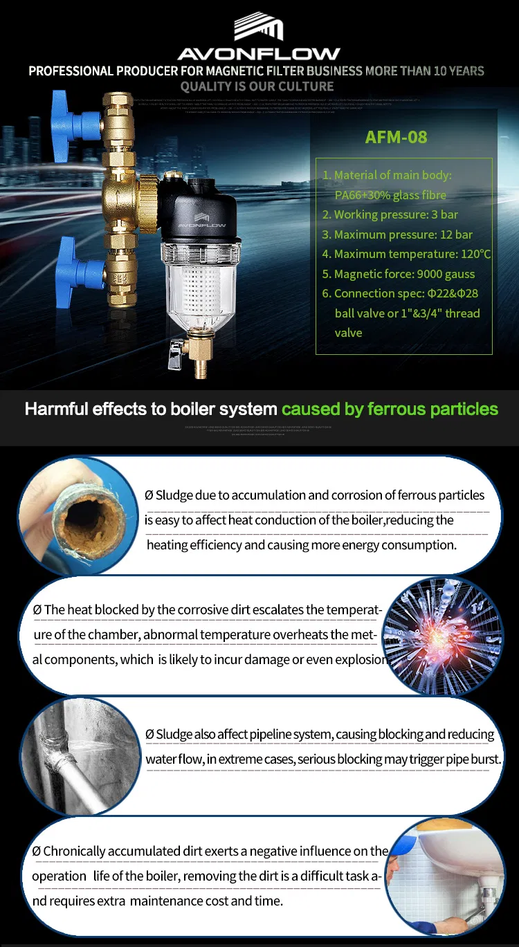 Avonflow 12000 Gauss Water Purifier Filter for Boiler System