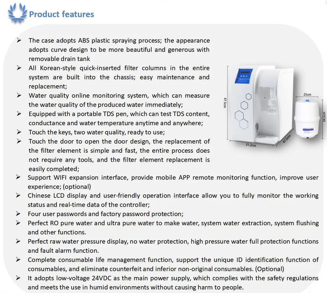 Biometer 10L/H LCD Display High Affciency Automatic RO/Di Water Purifier