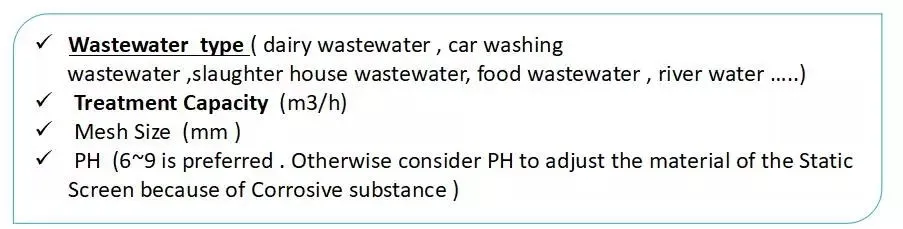 Filtration Systems Static Screen