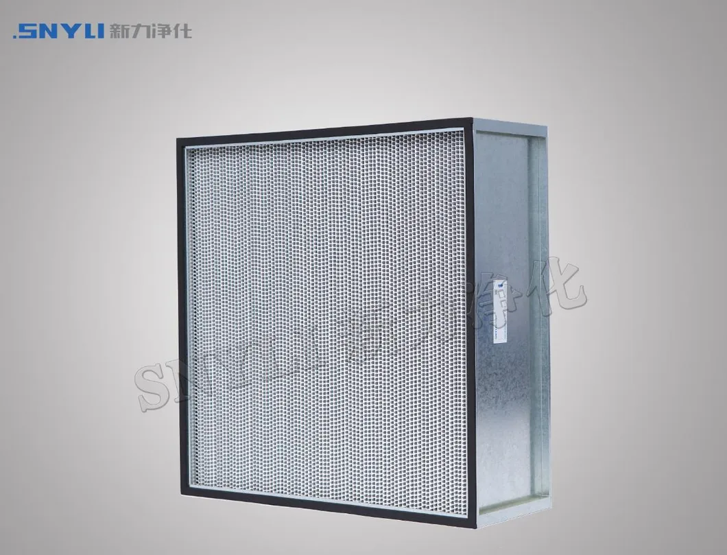 H13 (Above 99.995% @0.3 um) Deep Pleat HEPA Filter with Paper Clapboard and Aluminium Profile Frame