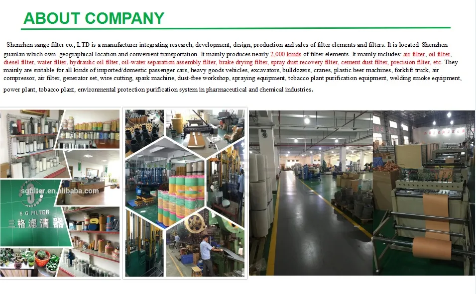 High Efficiency Replacement Compressor Part Oil Filter 1513033700 1513033701 2903033700