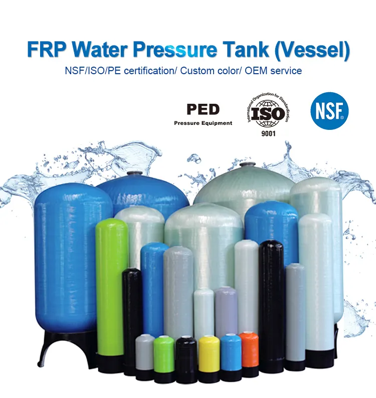 High Quality FRP Water Filter Tank FRP or Small Vessel Pressure Vessel Tank for Media Filter