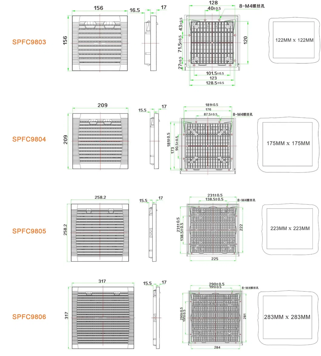 High Quality Plastic Filter Spfc9803 9804 with Thicken Rubber