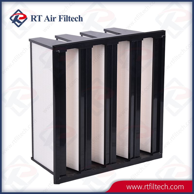 HVAC System Air Filtration Low Pressure Drop H13 H14 U15 V Bank HEPA Air Filter