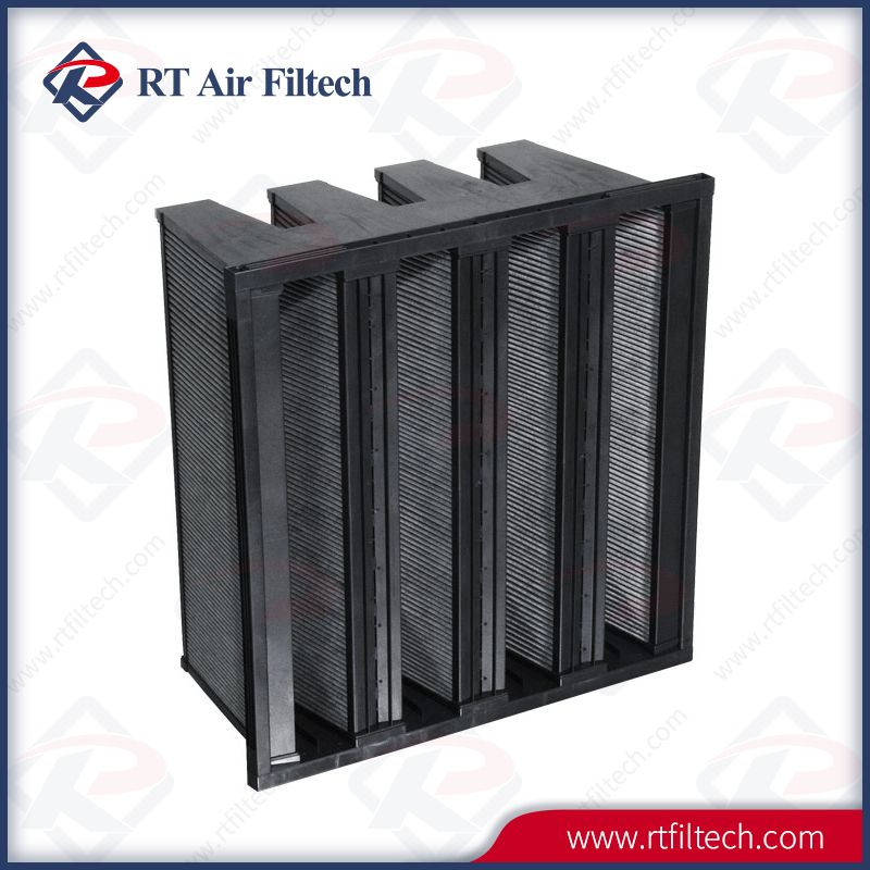 HVAC System Air Filtration Low Pressure Drop H13 H14 U15 V Bank HEPA Air Filter