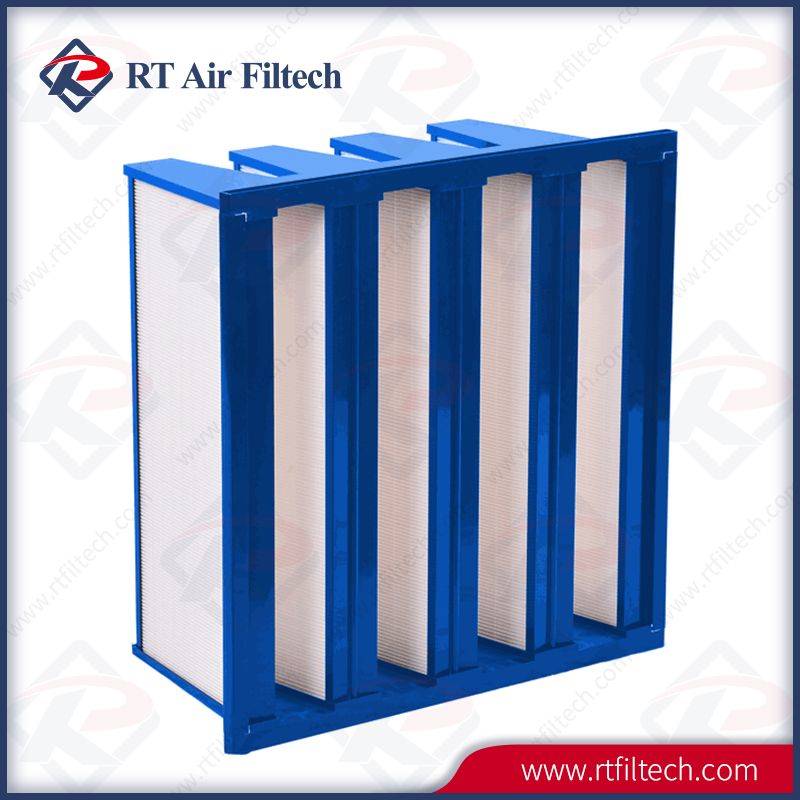 HVAC System Air Filtration Low Pressure Drop H13 H14 U15 V Bank HEPA Air Filter