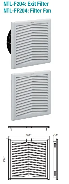 IP54 Enclosure Panel Cabinet Cooling Ventilation Fan Filter Ntl-FF204