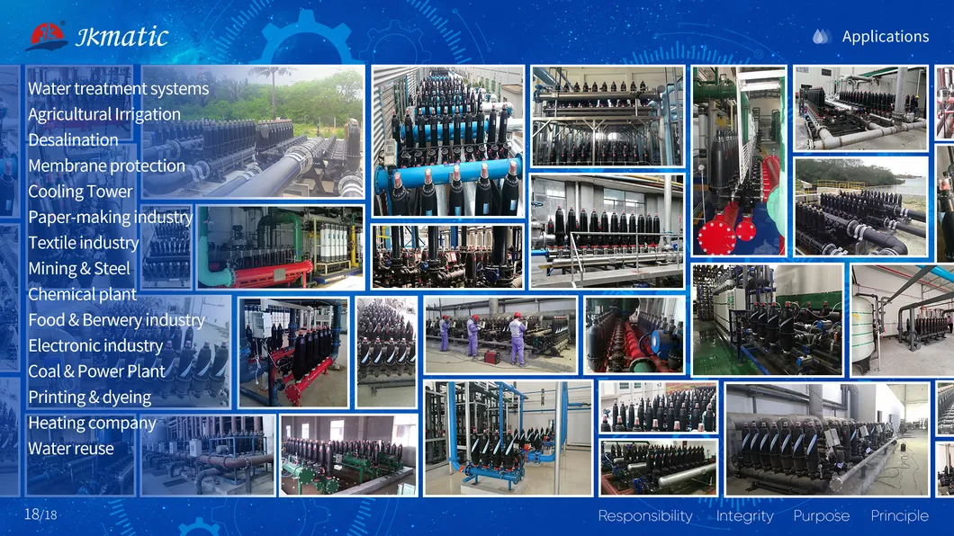 Jkmatic High Precision 5um/10um-200um High Quality Automatic Back Flush Disc Water Filter for Industrial Water Treatment and Membrane Protection.