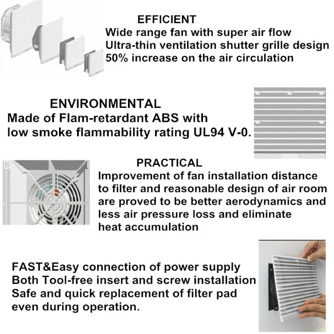 New Design Lk204 Series HEPA Louver Filter with Indicator Light, Unimpeded Air Flow