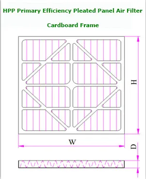 Paper Frame Primary Foldaway Filter for Air Filtering System