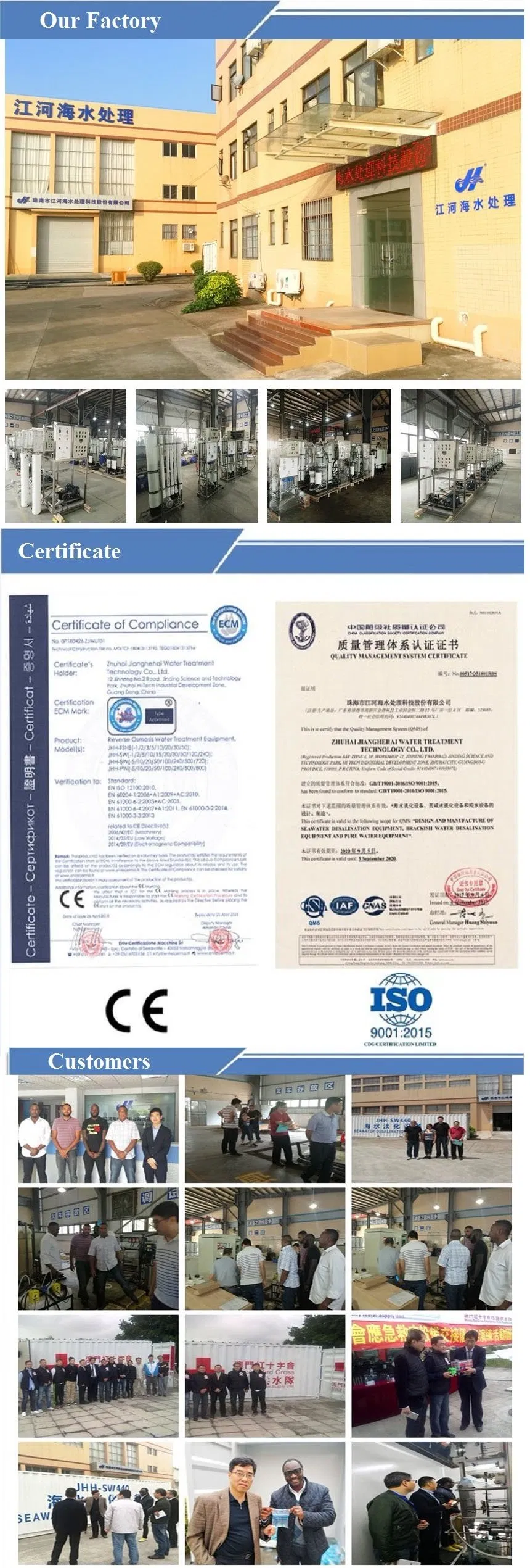 RO System + EDI System Water Treatment Equipment Ultrapure Water for Electronic and Medicine Industry