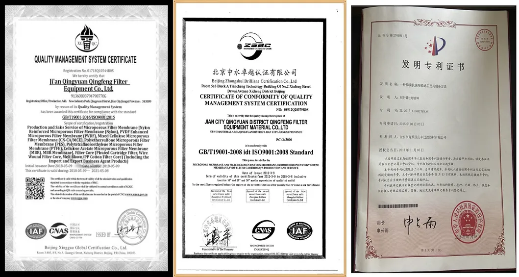 0.22um 0.45 Micron Hydrophilic Nylon/Pes/PVDF/PTFE Filter Membrane for Water Purification