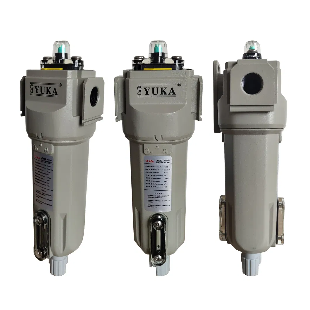 Two Sight Glass Air Filter with Auto Drain Coalescing Air Filter, HEPA Filter, Remove Particle Water Mist Vapour for Air Compressor