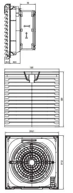 Ventiladores Industriales, Cabinet Cooling Fan Ntl-Ffl, 323*323mm