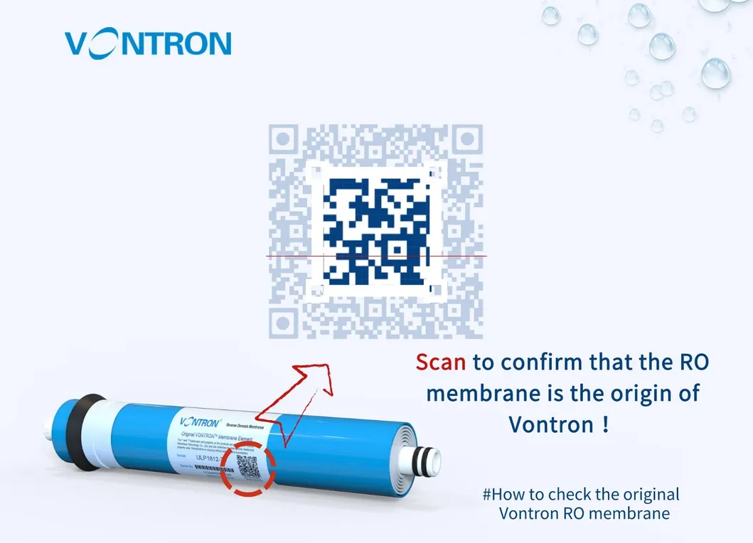 Vontron RO Membrane ULP1812-75 for Reverse Osmosis System 1812/2012 50gpd 75gpd 100gpd