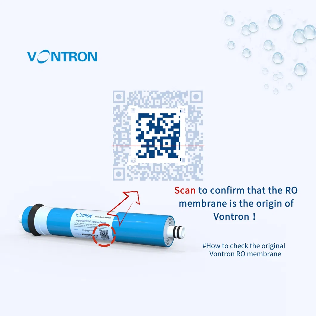 Vontron RO Membrane ULP2012-100 for Reverse Osmosis System 1812/2012 50gpd 75gpd 100gpd